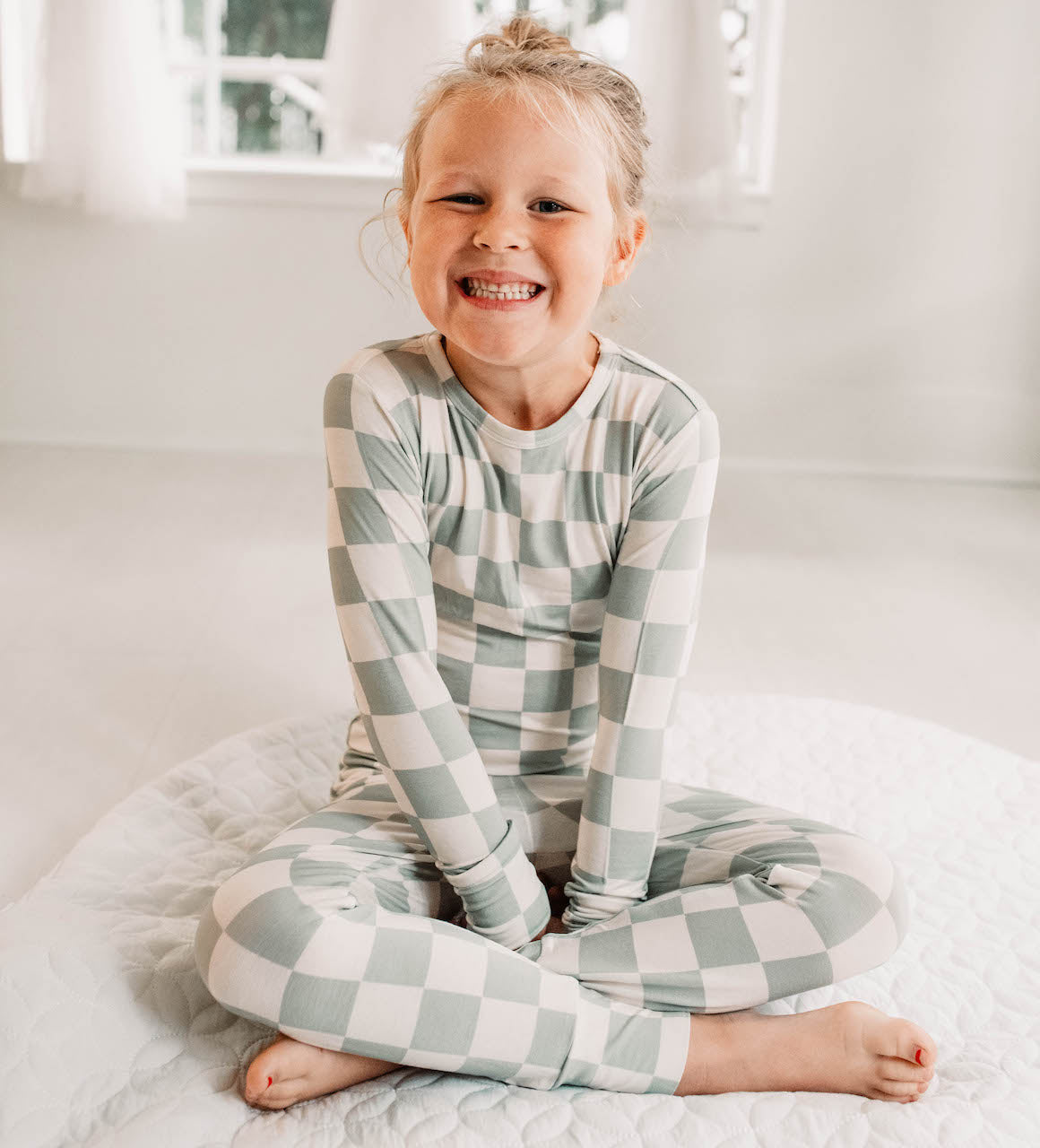 Checkered Sage - Long Sleeve Set