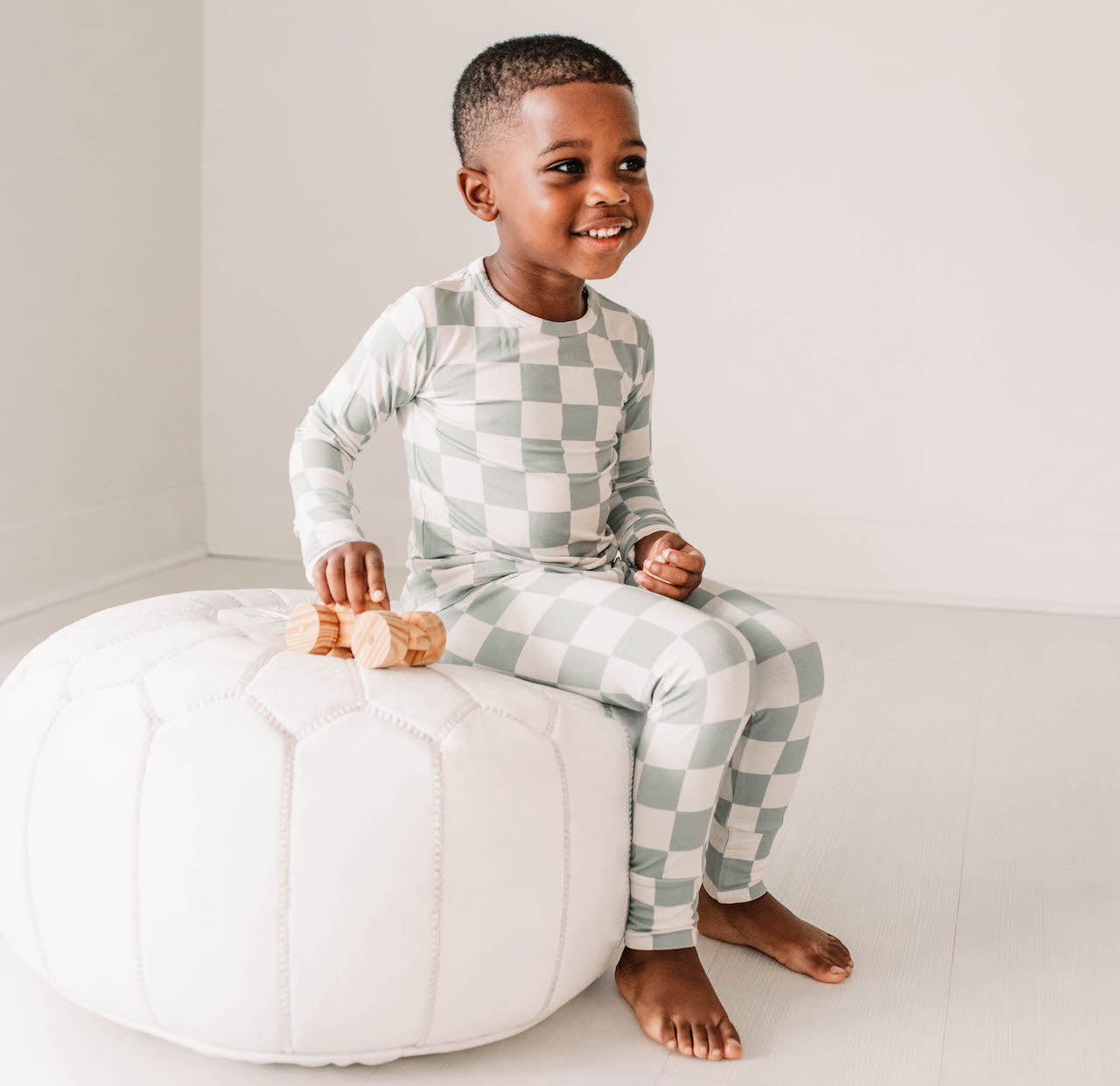 Checkered Sage - Long Sleeve Set