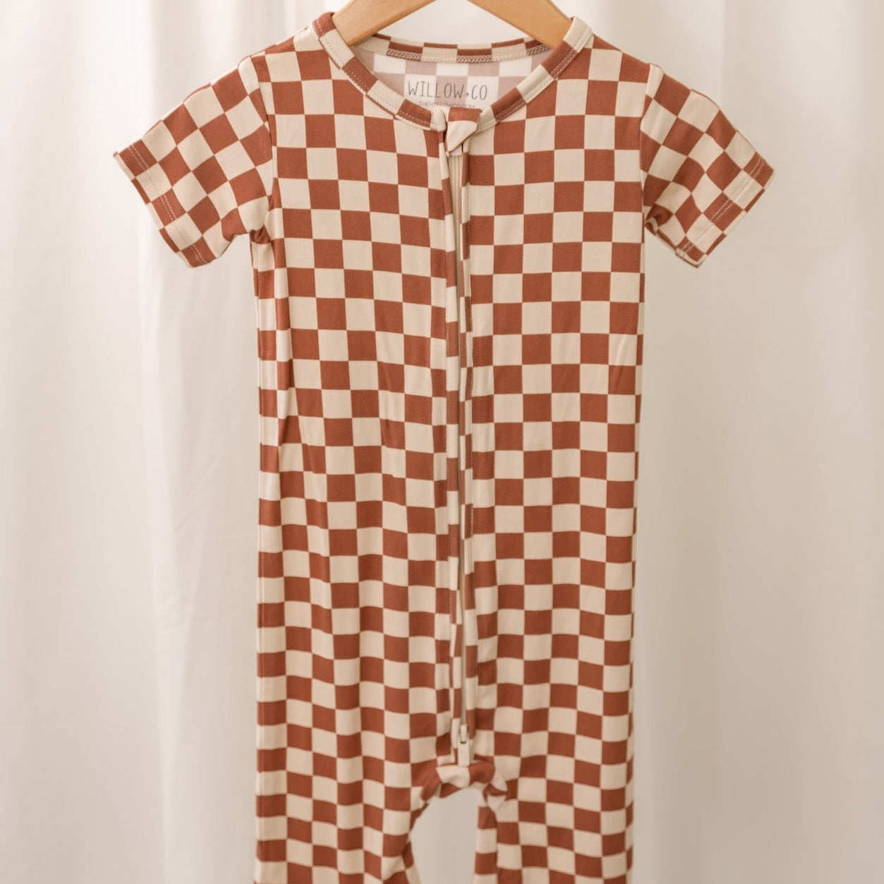 Rusty Checkers - Shortie Romper