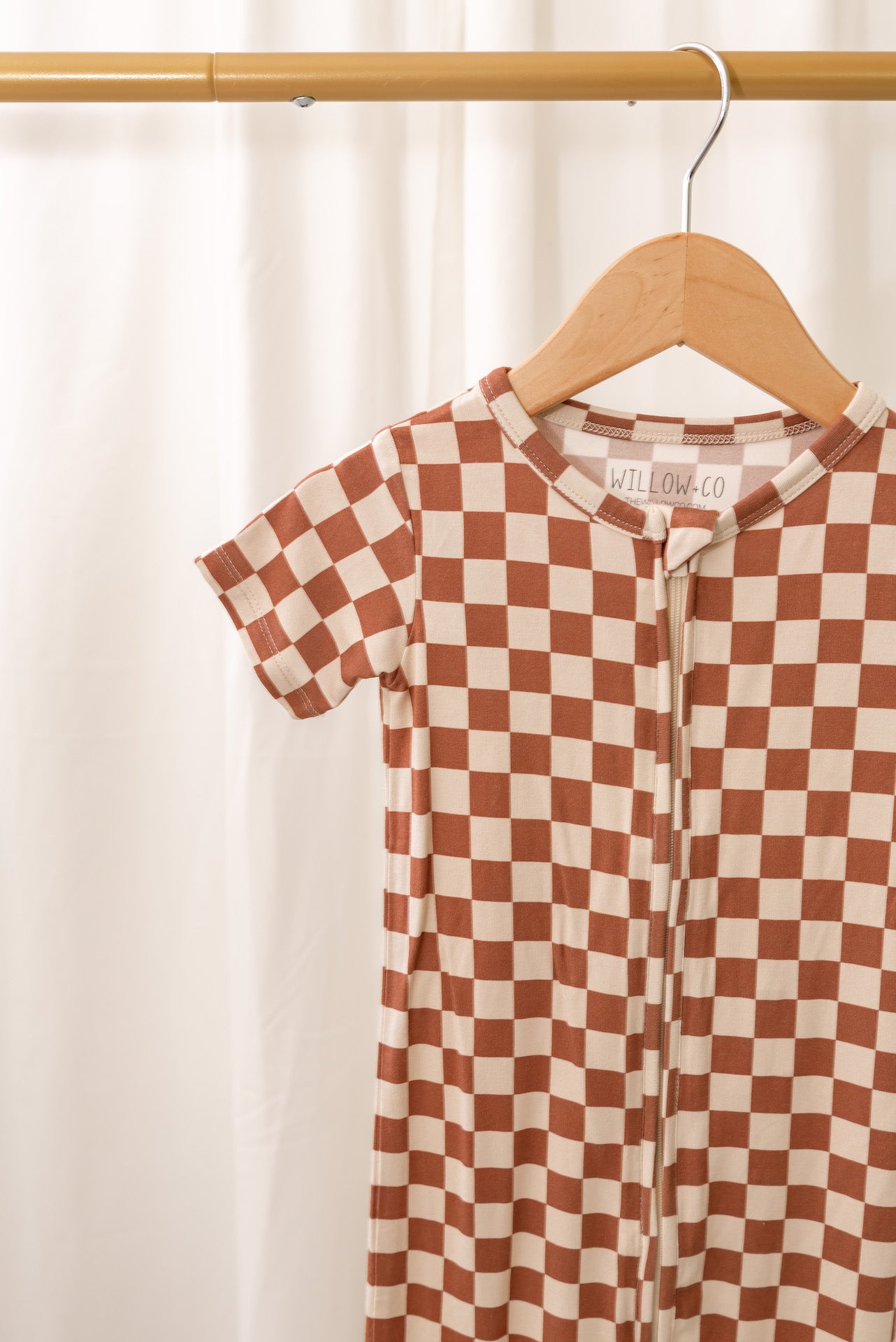 Rusty Checkers - Shortie Romper