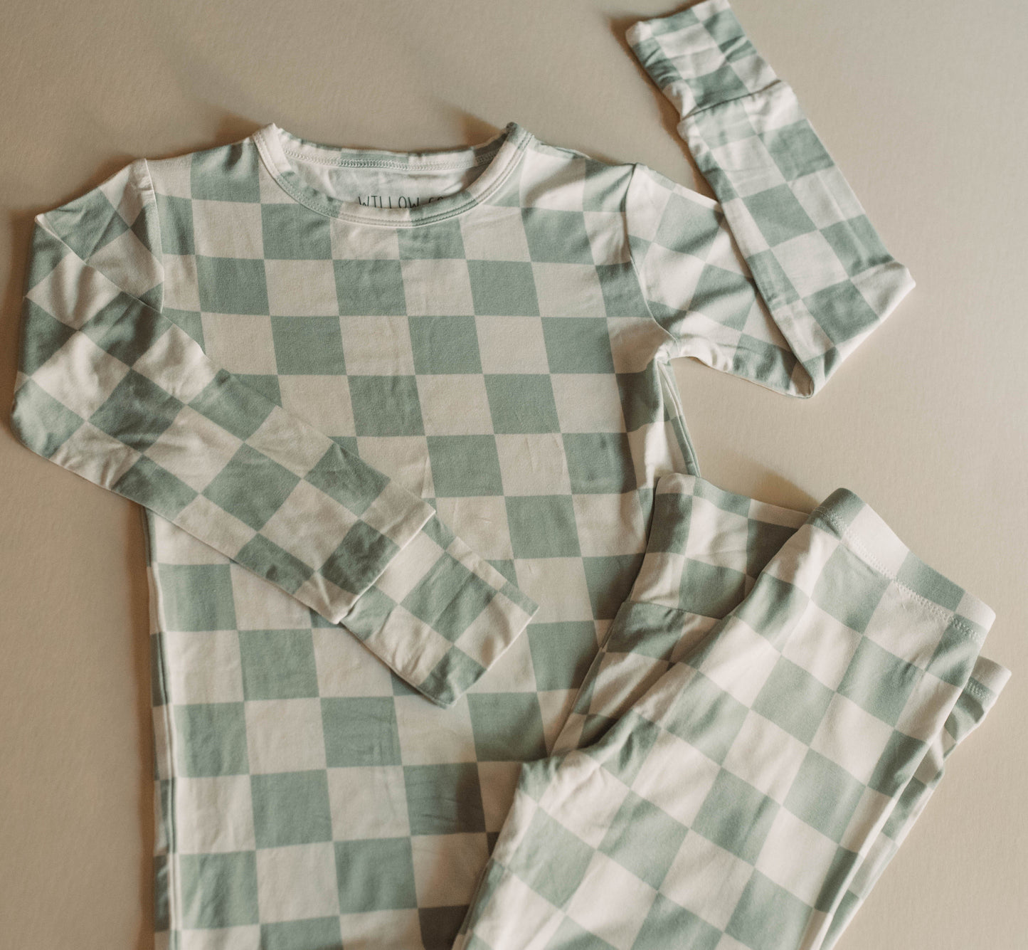 Checkered Sage - Long Sleeve Set